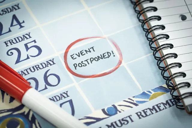 Photo of a calendar with a postponed event marked out on one of the dates. This is an image we created as part of an event planning guide to talk about what happens in the case of needing to reschedule an event or conference. You can now use the image as it is licensed under the Creative Commons Att. Building an activation calendar around the property's schedule